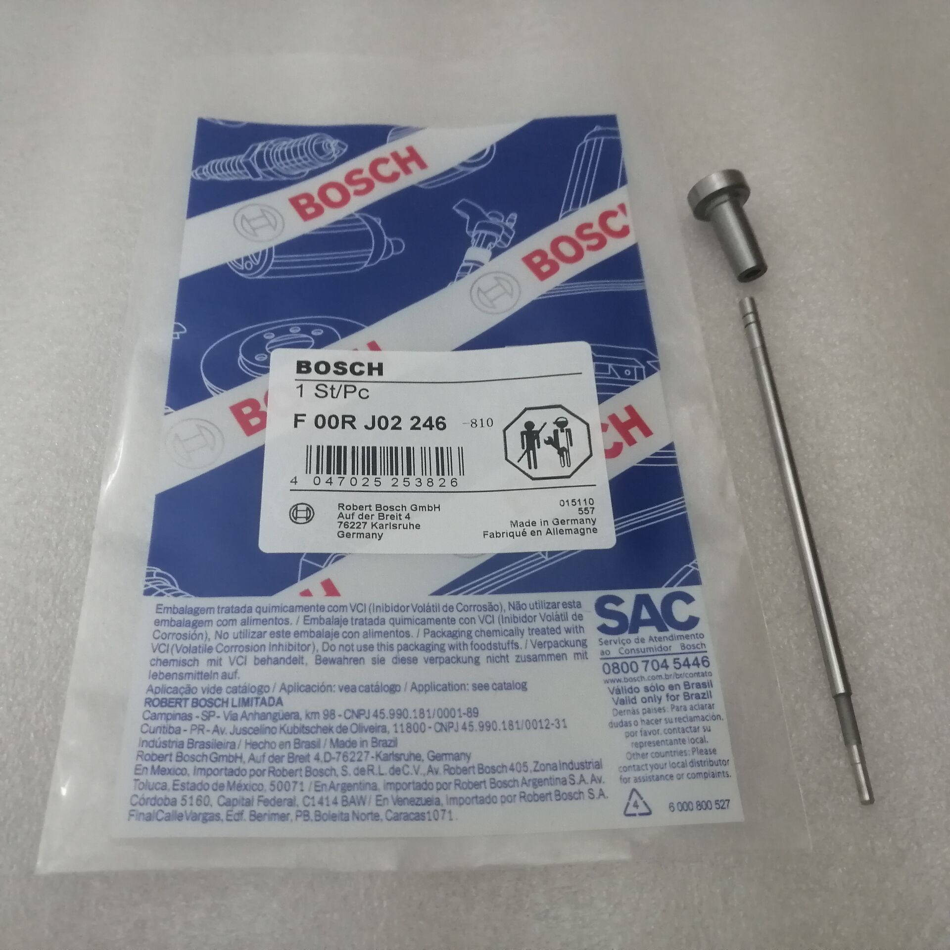 Bosch Injector Valve Assembly F 00R J02 246 for Injector 0 445 120 073