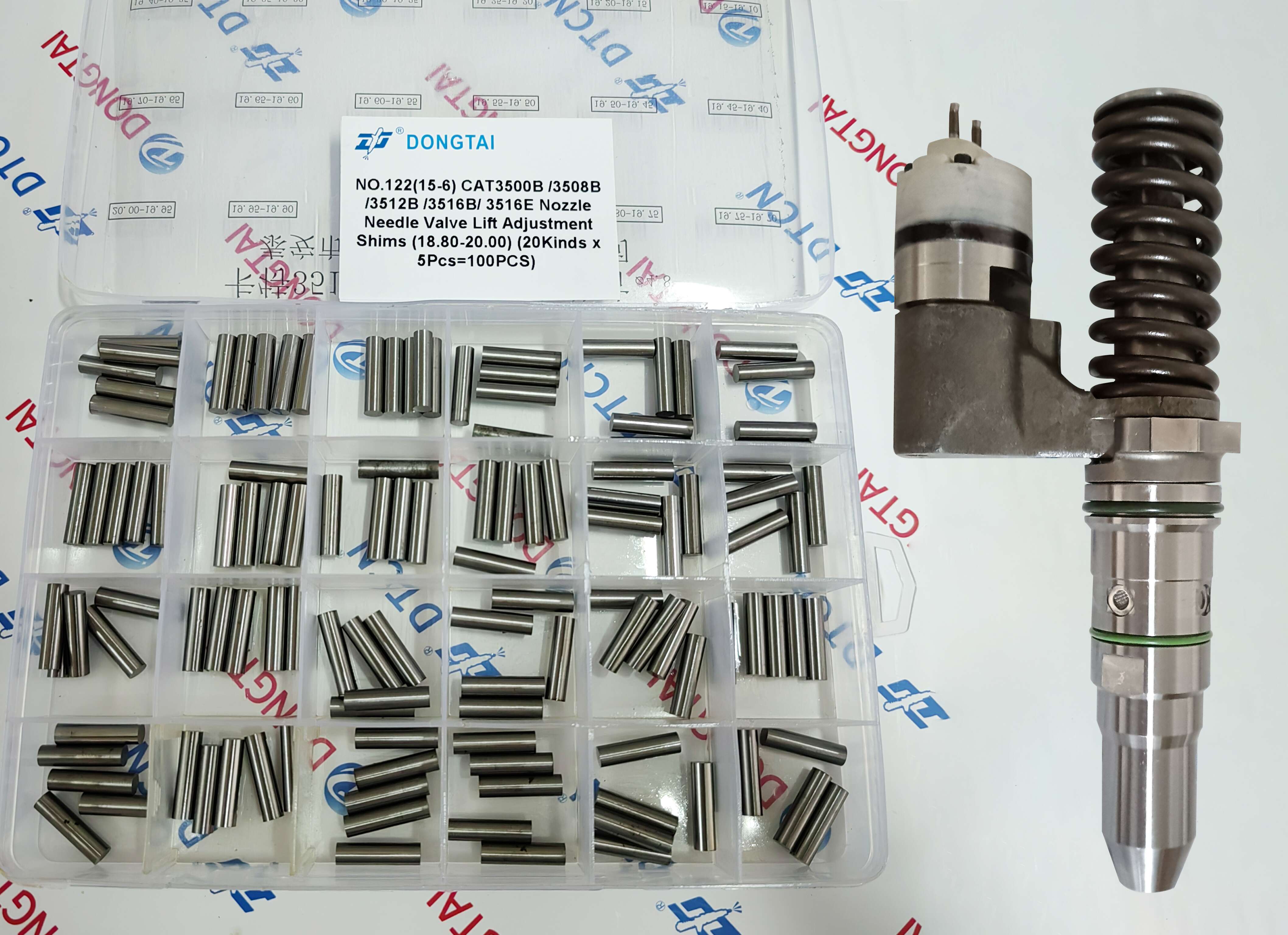 NO.122(15-6) CAT3500B/3508B/3512B/3516B/3516E Nozzle Needle Valve Lift Adjustment Shims(18.80-20.00) (20Kinds x 5Pcs=100PCS)
