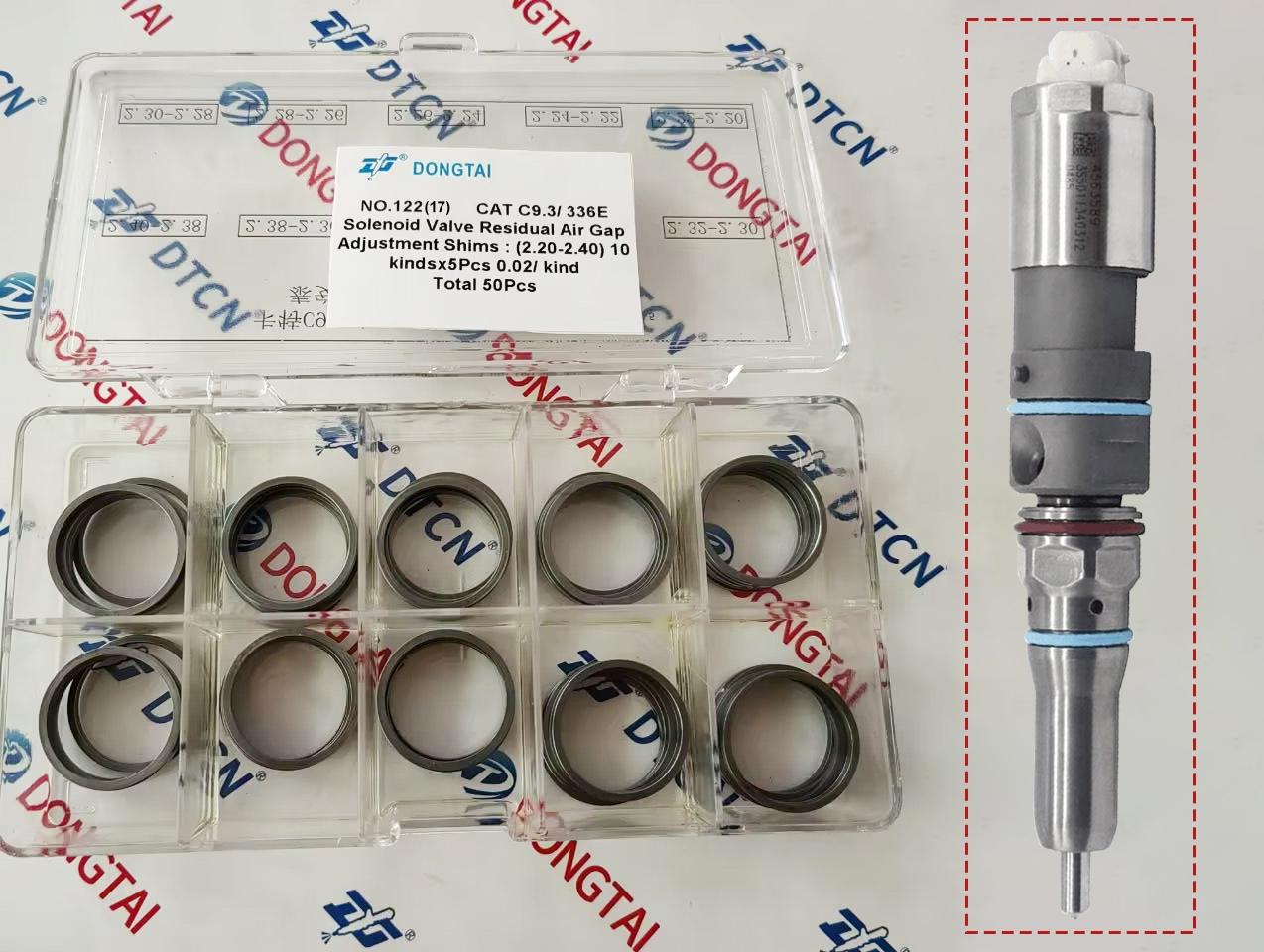 NO.122(17-1) CAT C9.3/ 336E Solenoid Valve Residual Air Gap Adjustment Shims : (2.20-2.40) 10 kindsx5Pcs 0.02/ kind Total 50Pcs